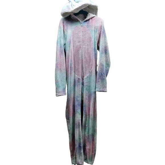 MODERN KIDS Girls Rainbow Unicorn Fleece Zip Up Body Suit Costume Pajama Size... - Picture 1 of 8